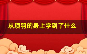 从项羽的身上学到了什么