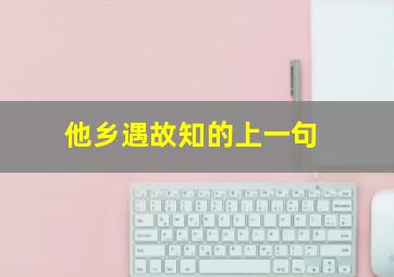 他乡遇故知的上一句