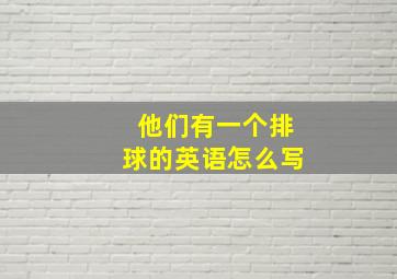 他们有一个排球的英语怎么写