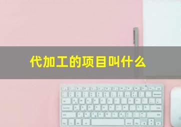 代加工的项目叫什么