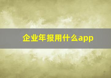 企业年报用什么app