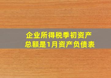 企业所得税季初资产总额是1月资产负债表