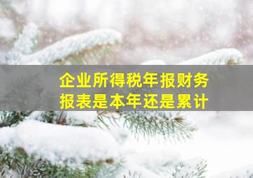 企业所得税年报财务报表是本年还是累计