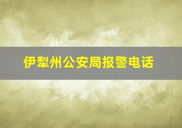 伊犁州公安局报警电话