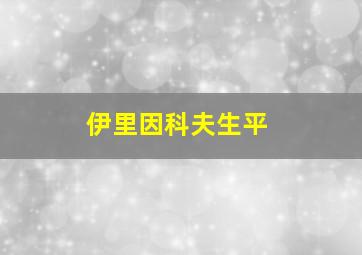 伊里因科夫生平