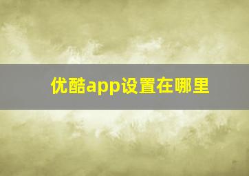 优酷app设置在哪里