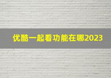 优酷一起看功能在哪2023