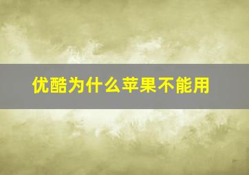 优酷为什么苹果不能用