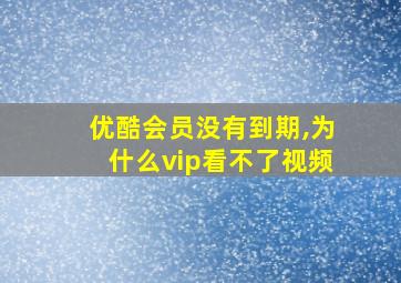 优酷会员没有到期,为什么vip看不了视频