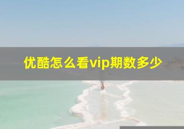 优酷怎么看vip期数多少