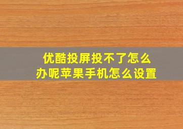 优酷投屏投不了怎么办呢苹果手机怎么设置