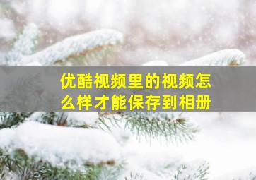 优酷视频里的视频怎么样才能保存到相册