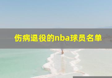 伤病退役的nba球员名单