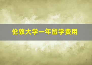 伦敦大学一年留学费用