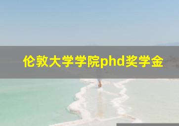 伦敦大学学院phd奖学金