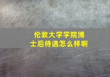 伦敦大学学院博士后待遇怎么样啊