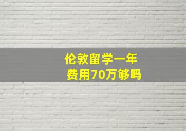 伦敦留学一年费用70万够吗