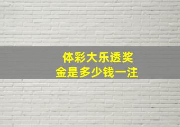 体彩大乐透奖金是多少钱一注