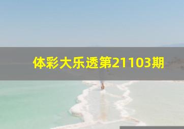 体彩大乐透第21103期