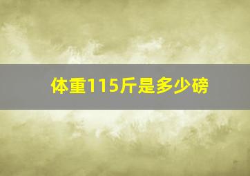 体重115斤是多少磅