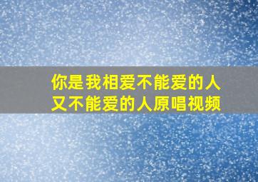 你是我相爱不能爱的人又不能爱的人原唱视频