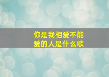 你是我相爱不能爱的人是什么歌