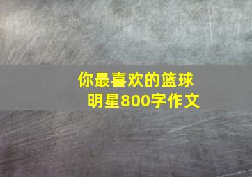 你最喜欢的篮球明星800字作文