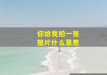 你给我拍一张图片什么意思