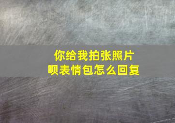 你给我拍张照片呗表情包怎么回复