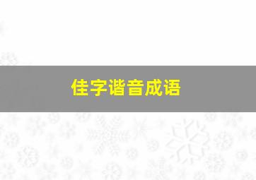 佳字谐音成语