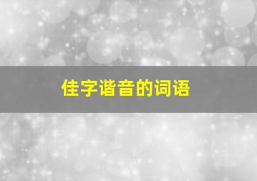 佳字谐音的词语