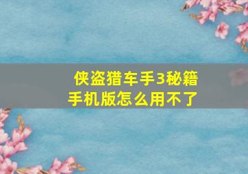 侠盗猎车手3秘籍手机版怎么用不了