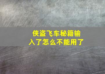 侠盗飞车秘籍输入了怎么不能用了