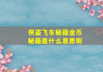 侠盗飞车秘籍金币秘籍是什么意思啊