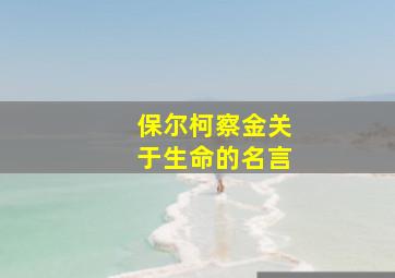 保尔柯察金关于生命的名言