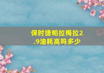 保时捷帕拉梅拉2.9油耗高吗多少