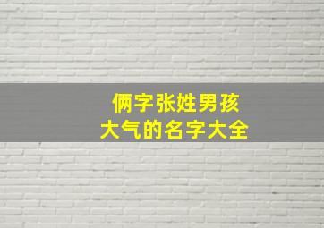 俩字张姓男孩大气的名字大全