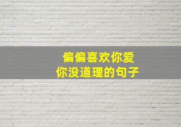 偏偏喜欢你爱你没道理的句子