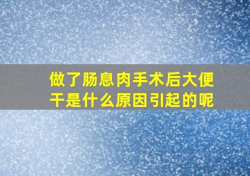 做了肠息肉手术后大便干是什么原因引起的呢