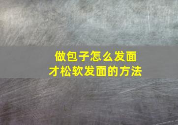 做包子怎么发面才松软发面的方法