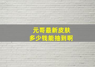 元哥最新皮肤多少钱能抽到啊