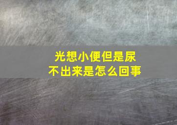 光想小便但是尿不出来是怎么回事