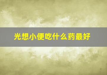 光想小便吃什么药最好