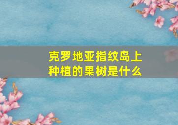 克罗地亚指纹岛上种植的果树是什么