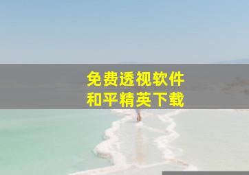 免费透视软件和平精英下载