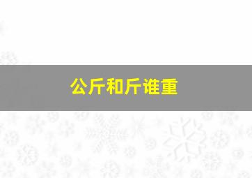 公斤和斤谁重