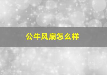 公牛风扇怎么样