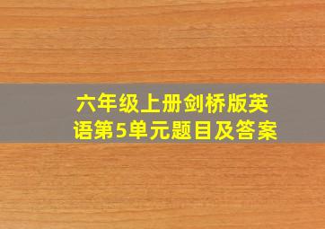 六年级上册剑桥版英语第5单元题目及答案