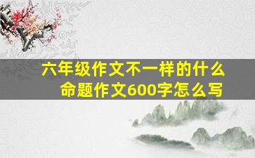 六年级作文不一样的什么命题作文600字怎么写