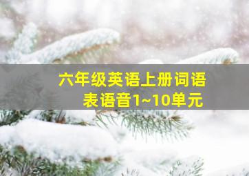 六年级英语上册词语表语音1~10单元